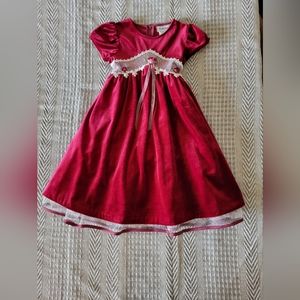Rare, Too! Burgundy Red Velvety Girls Dress Size 4